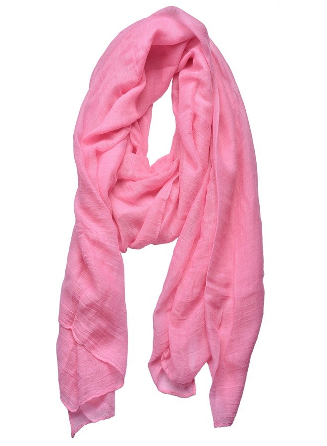 woogwin Women's Cotton Scarves Lady Light Soft Fashion Solid Scarf Wrap Shawl (One Size, pink) - Image 1